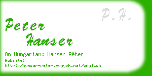 peter hanser business card